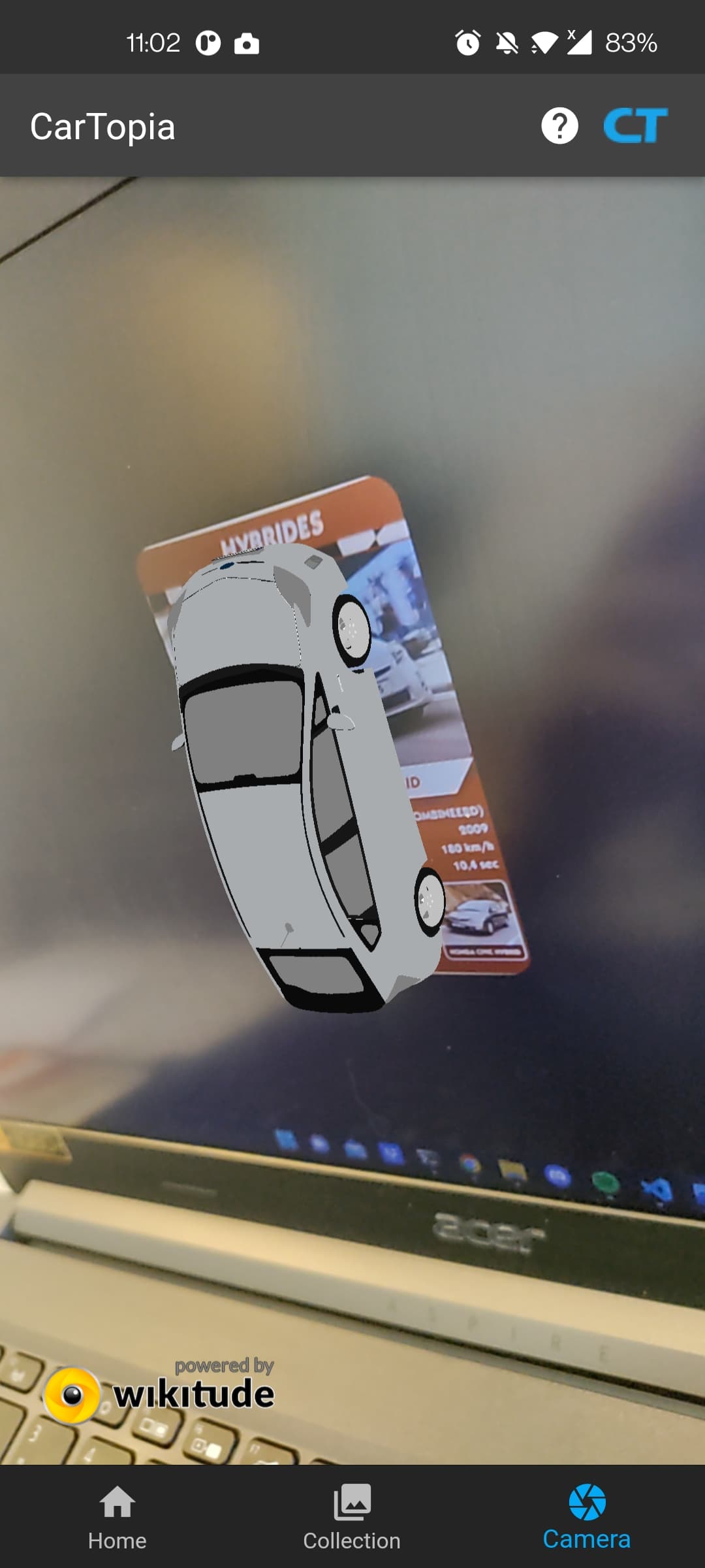 Example of a card being scanned